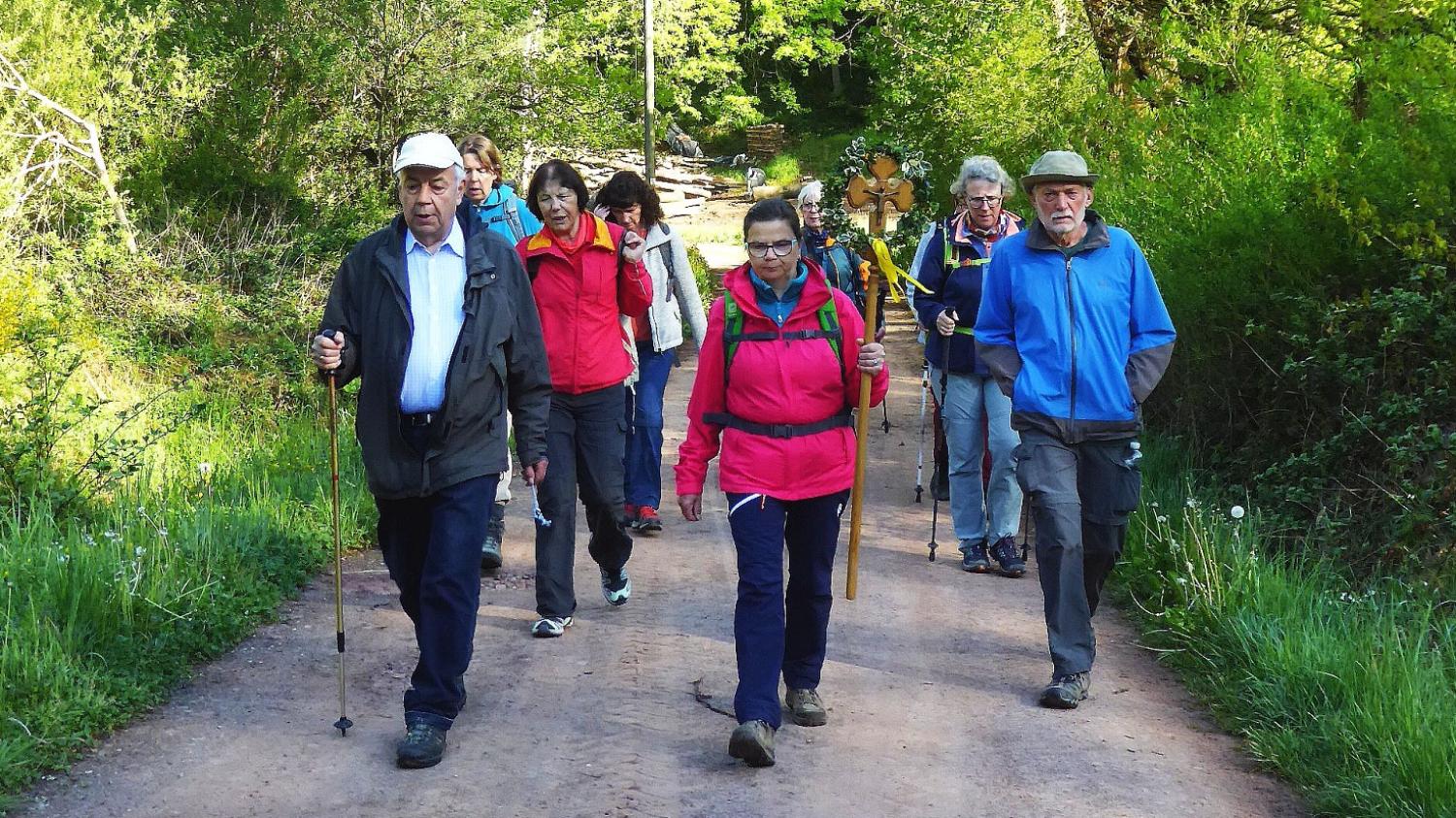 Die Pilgergruppe auf dem Weg nach Trier.